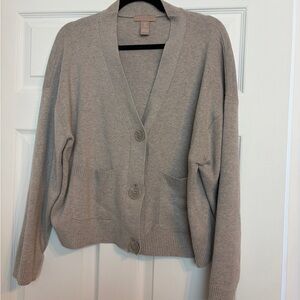 Women's Gray/Tan Cardigan Sweater
